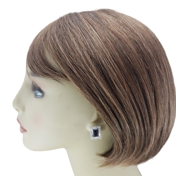 14 Karat White Gold Natural Sapphire and Diamond Earrings #18653 - Picture 5 of 7